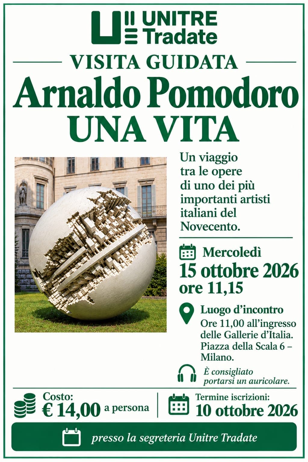 VISITA GUIDATA — "Arnaldo Pomodoro. Una vita" — Gallerie d'Italia, Milano
